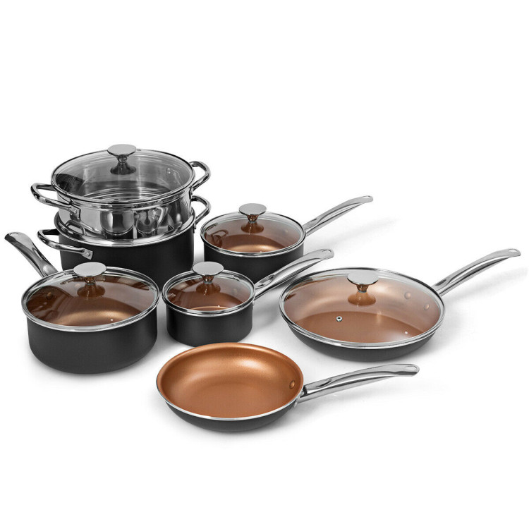 12-Piece Safe Non-stick Cookware SetCostway Gallery View 1 of 11
