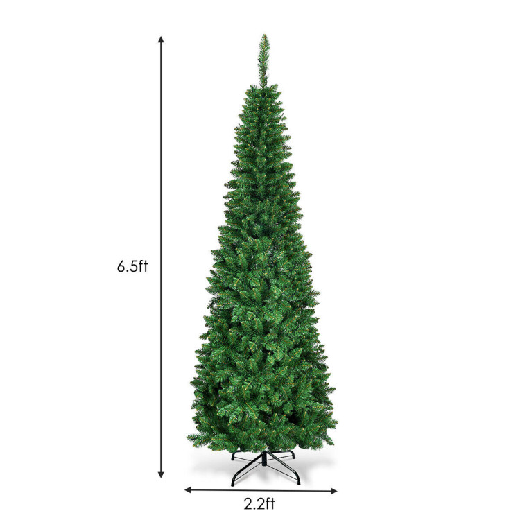 Artificial National Foot Kingswood Fir Pencil Christmas Tree-6.5ftCostway Gallery View 4 of 10