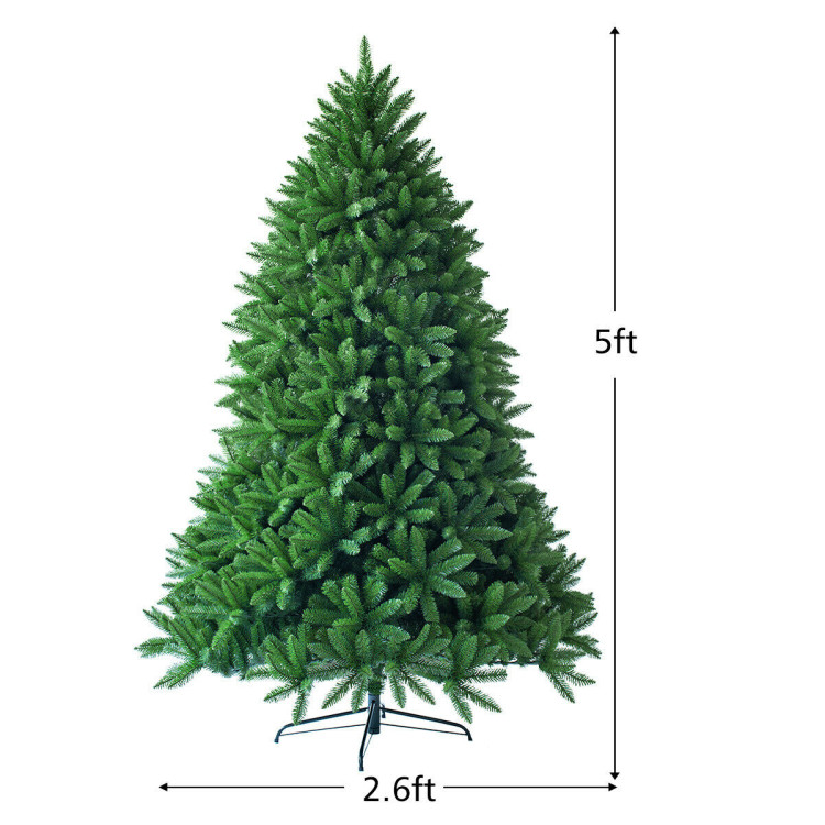 5 Feet Artificial Fir Christmas Tree with LED Lights and 600 Branch TipsCostway Gallery View 4 of 10