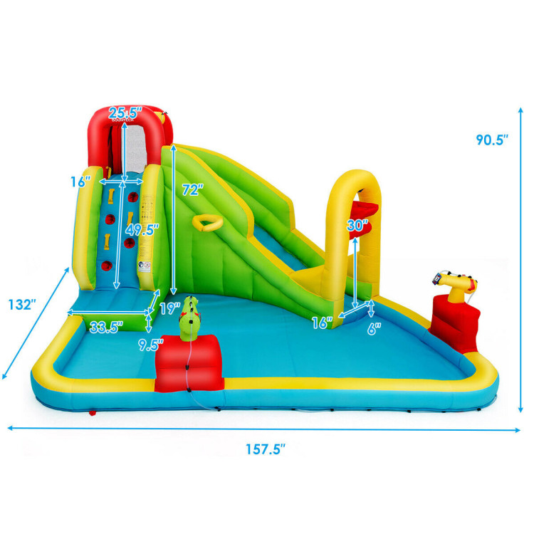 Outdoor Inflatable Water Bounce House with 480W BlowerCostway Gallery View 5 of 5
