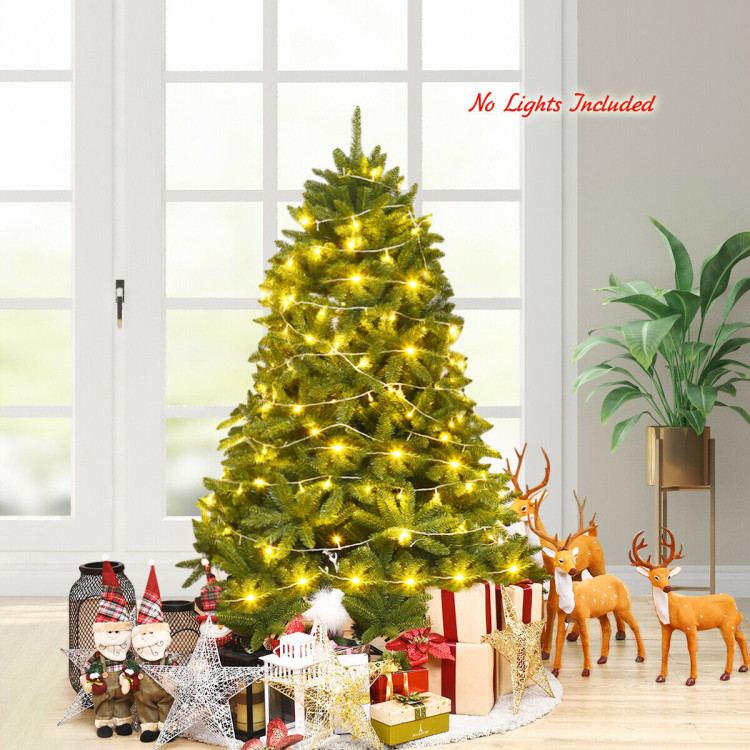 5 Feet Artificial Fir Christmas Tree with LED Lights and 600 Branch TipsCostway Gallery View 2 of 10