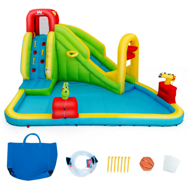 Outdoor Inflatable Water Bounce House with 480W BlowerCostway Gallery View 2 of 5