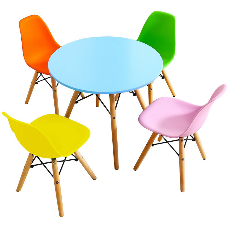 5 Pieces Kid's Colorful Set with 4 Armless Chairs - Gallery View 1 of 13