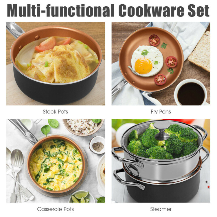 12-Piece Safe Non-stick Cookware SetCostway Gallery View 5 of 11