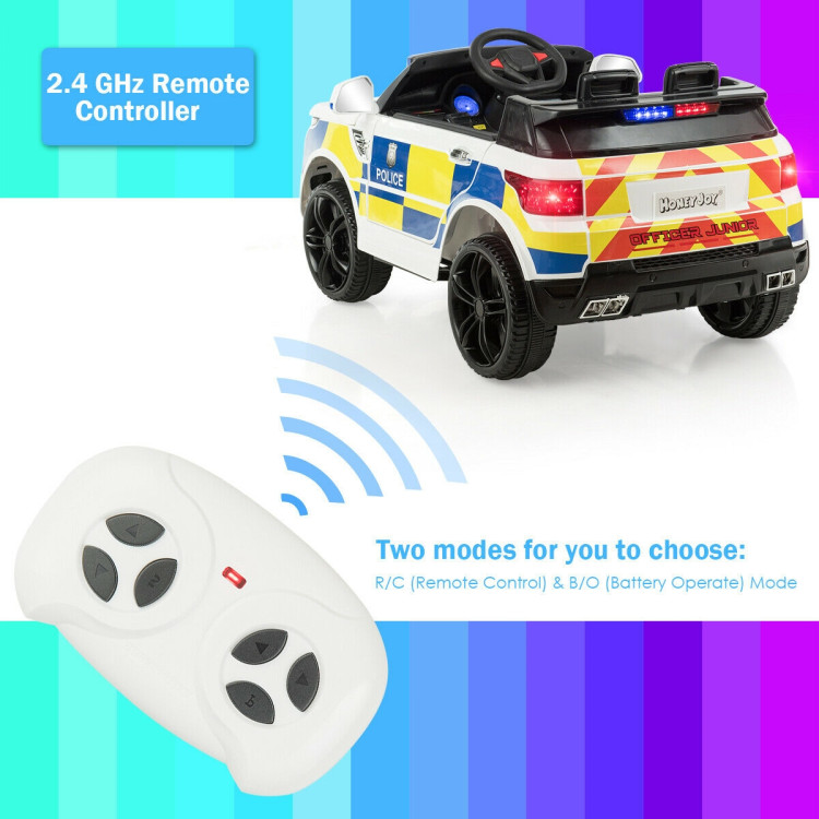12V Kids Electric Ride On Car with Remote Control-WhiteCostway Gallery View 10 of 10