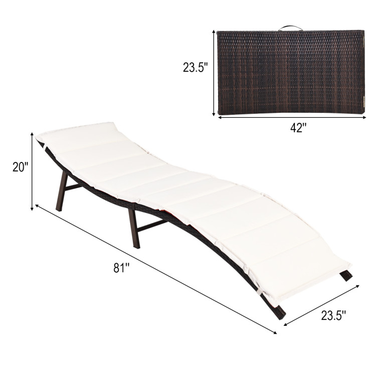 2Pcs Folding Patio Lounger ChairCostway Gallery View 5 of 11