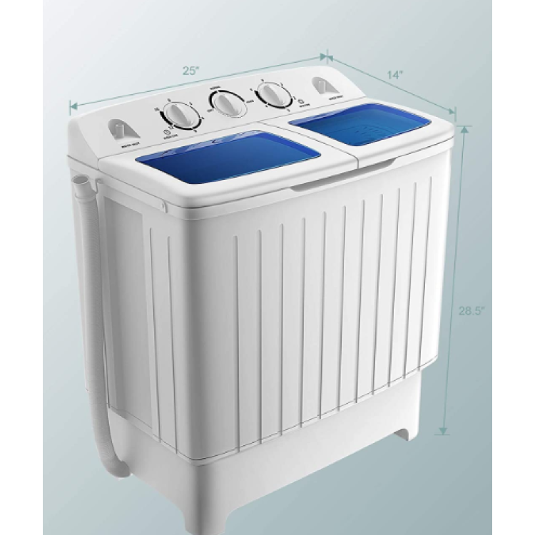 17.6 lbs Compact Twin Tub Washing Machine for Home UseCostway Gallery View 3 of 11
