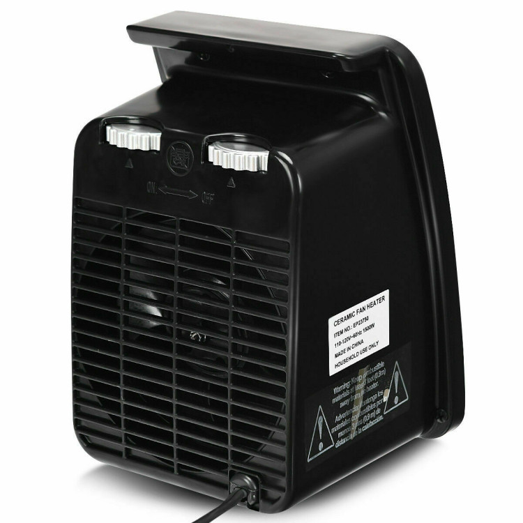 1500W Portable Safety Shut-Off Electric PTC Space HeaterCostway Gallery View 6 of 12