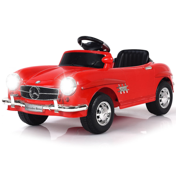 Licensed Mercedes Benz 6V Battery Powered Kids Ride On Car with Parent Remote Control-RedCostway Gallery View 3 of 10