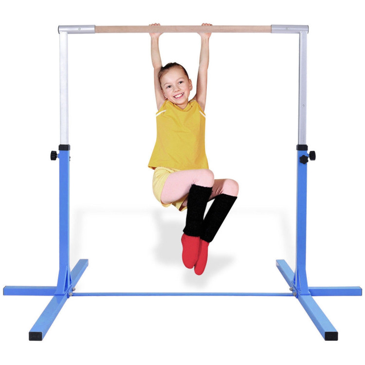 Adjustable Gymnastics Horizontal Bar for Kids-BlueCostway Gallery View 6 of 11