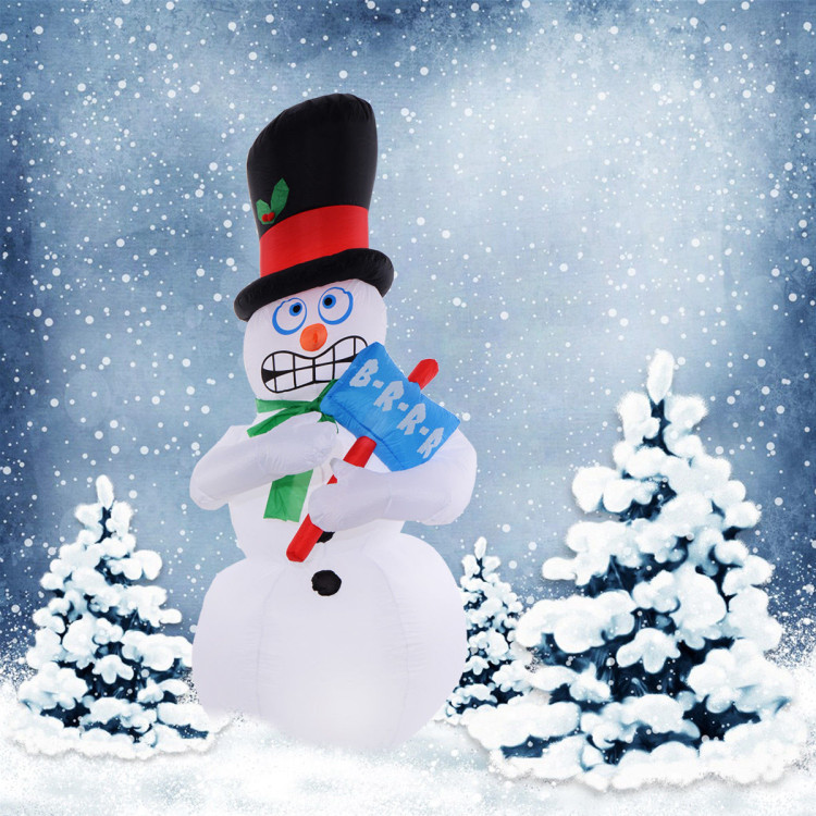 7 Feet Air-blown Inflatable Christmas Snowman Gemmy Lighted DecorationCostway Gallery View 2 of 8