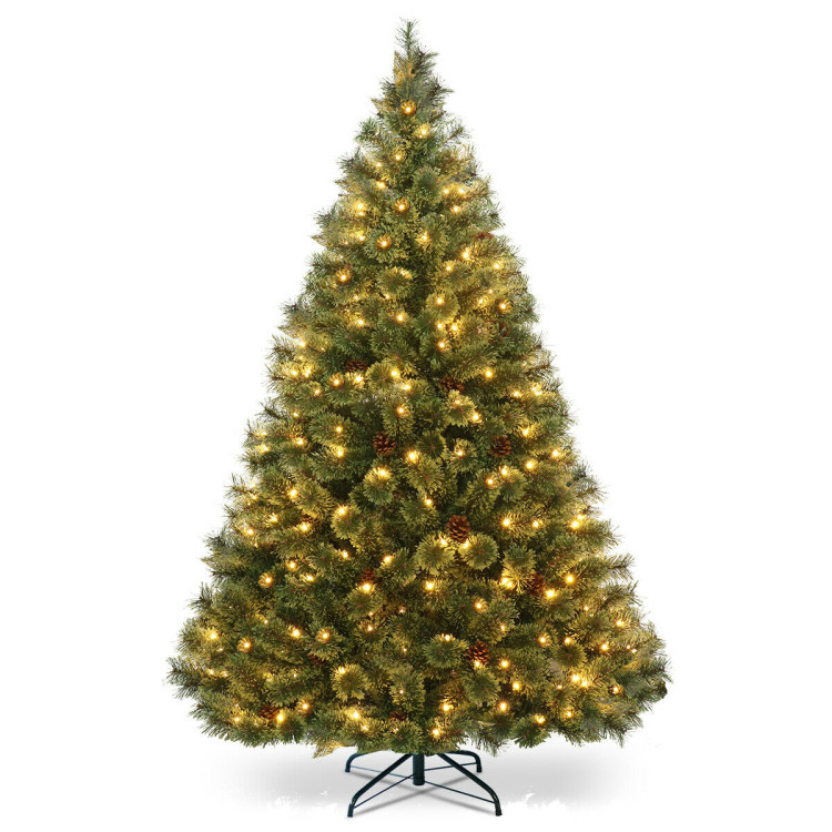 6 Feet Pre-Lit PVC Artificial Carolina Pine Tree with LED LightsCostway Gallery View 1 of 9