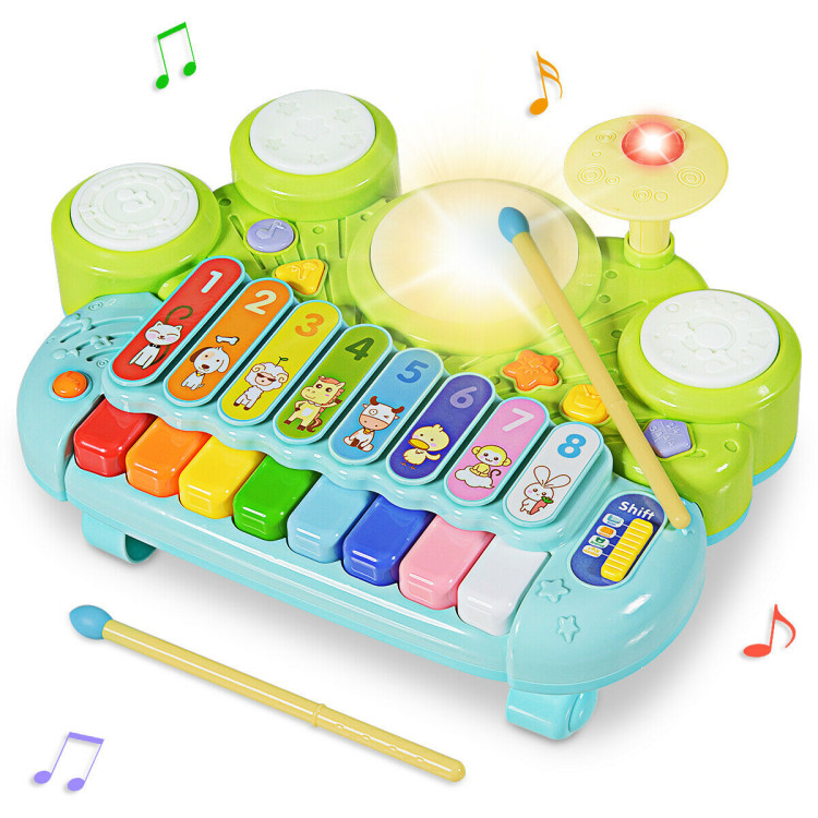 3-in-1 Electronic Piano Xylophone Game Drum SetCostway Gallery View 6 of 10