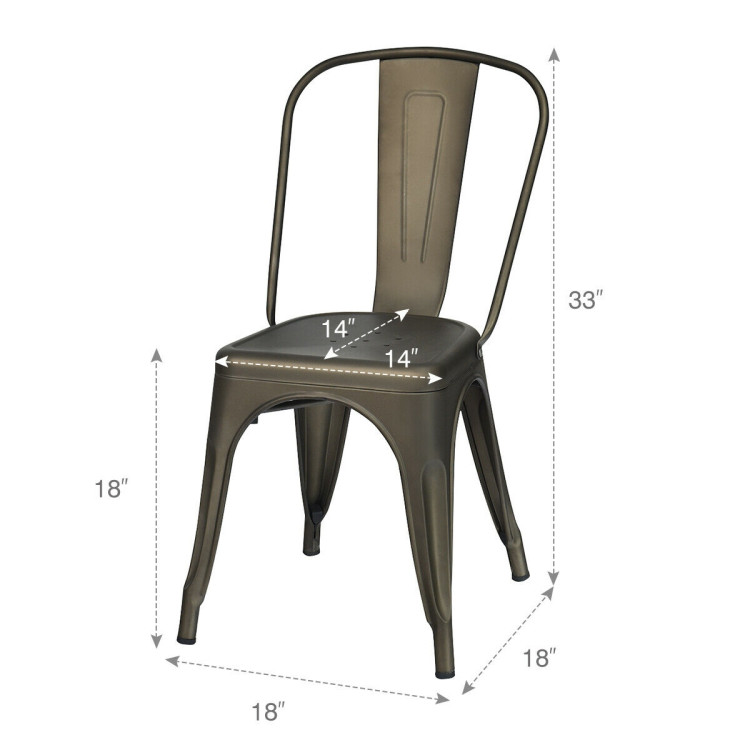 4 Pcs Modern Bar Stools with Removable Back and Rubber Feet-GunCostway Gallery View 4 of 9