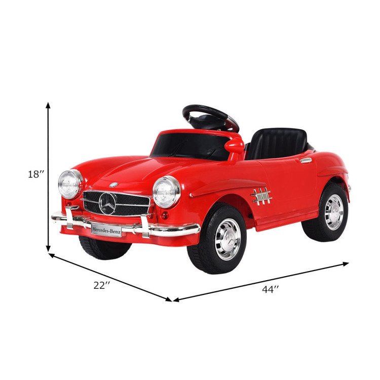 Licensed Mercedes Benz 6V Battery Powered Kids Ride On Car with Parent Remote Control-RedCostway Gallery View 4 of 10
