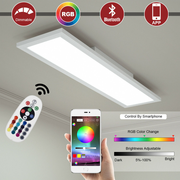 18W RGB LED Ceiling Light with Remote ControlCostway Gallery View 2 of 9