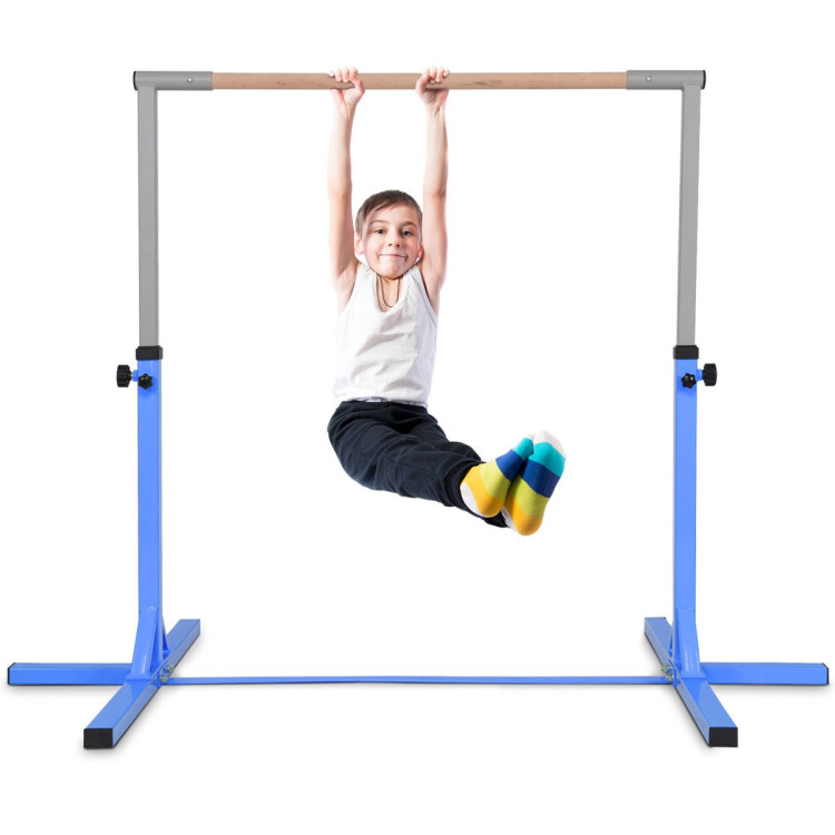 Adjustable Gymnastics Horizontal Bar for Kids-BlueCostway Gallery View 8 of 11