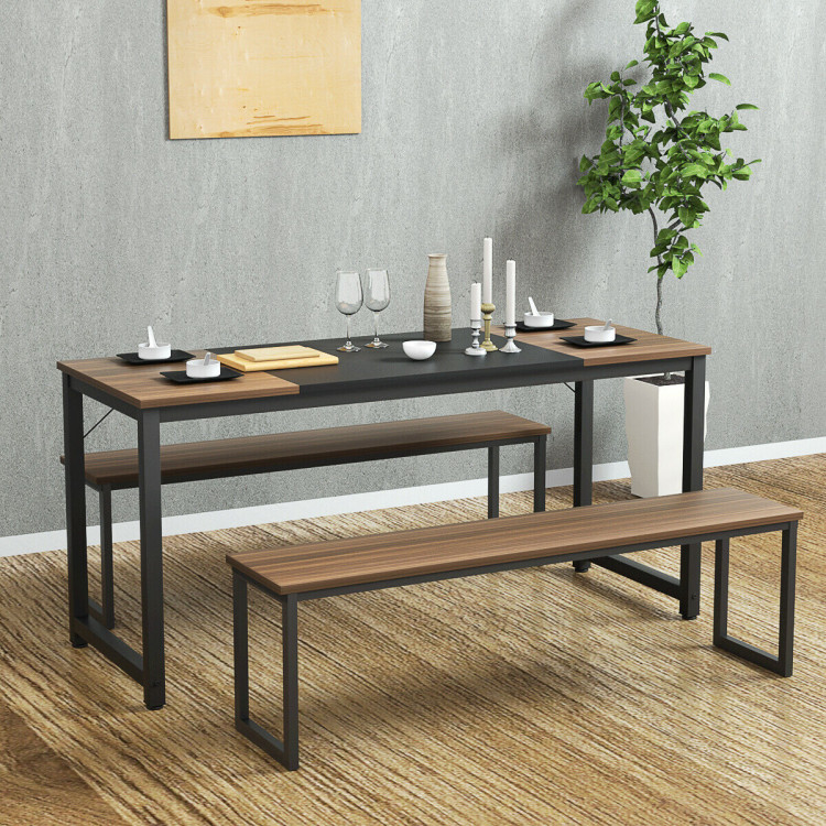 63" Rectangular Dining Room Table with Solid Metal Frame-Desktop + FrameCostway Gallery View 1 of 12