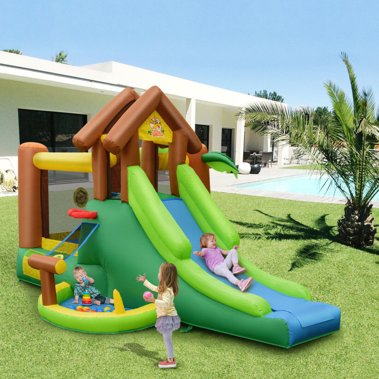 Kids Inflatable Jungle Bounce House Castle with BlowerCostway Gallery View 1 of 11