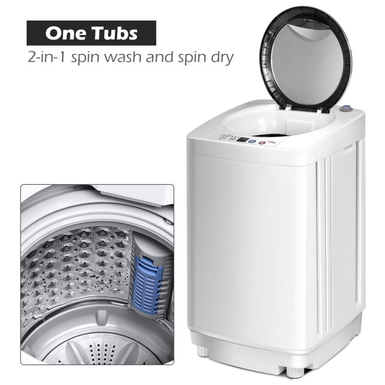 Portable 7.7 lbs Automatic Laundry Washing Machine with Drain PumpCostway Gallery View 6 of 12
