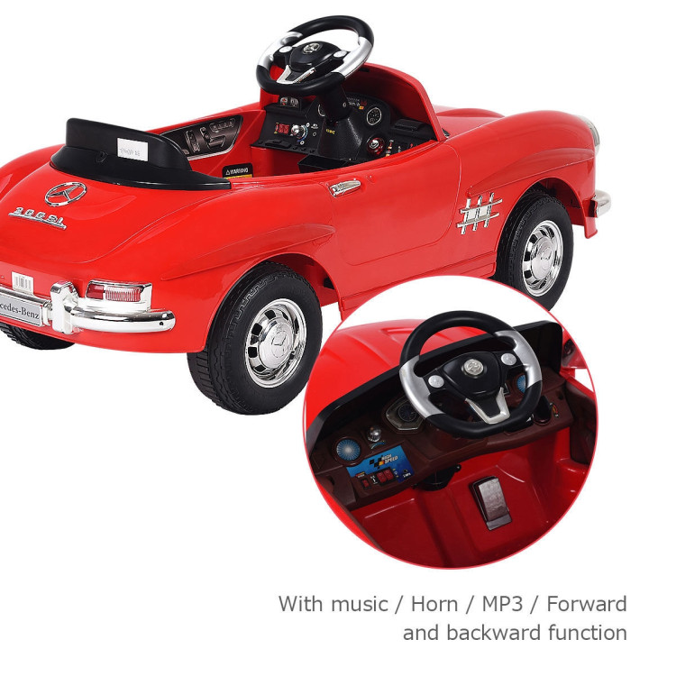 Licensed Mercedes Benz 6V Battery Powered Kids Ride On Car with Parent Remote Control-RedCostway Gallery View 7 of 10