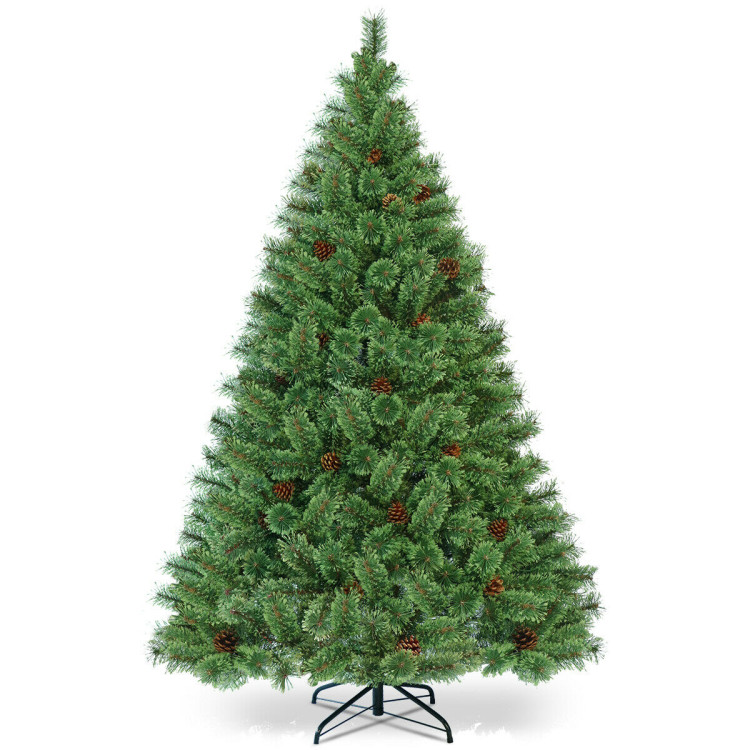 6 Feet Pre-Lit PVC Artificial Carolina Pine Tree with LED LightsCostway Gallery View 7 of 9