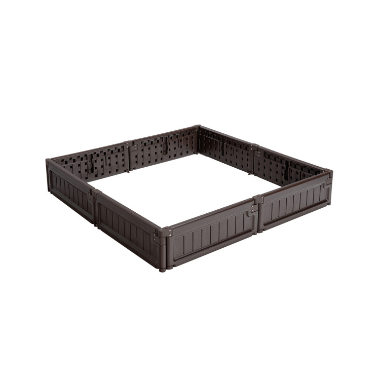 4 x 4 Feet Raised Garden Bed Kit Outdoor Planter Box with Open Bottom Design - Gallery View 4 of 10