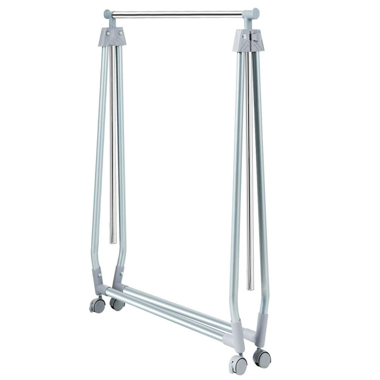 Extendable Foldable Heavy Duty Clothing Rack with Hanging RodCostway Gallery View 9 of 11
