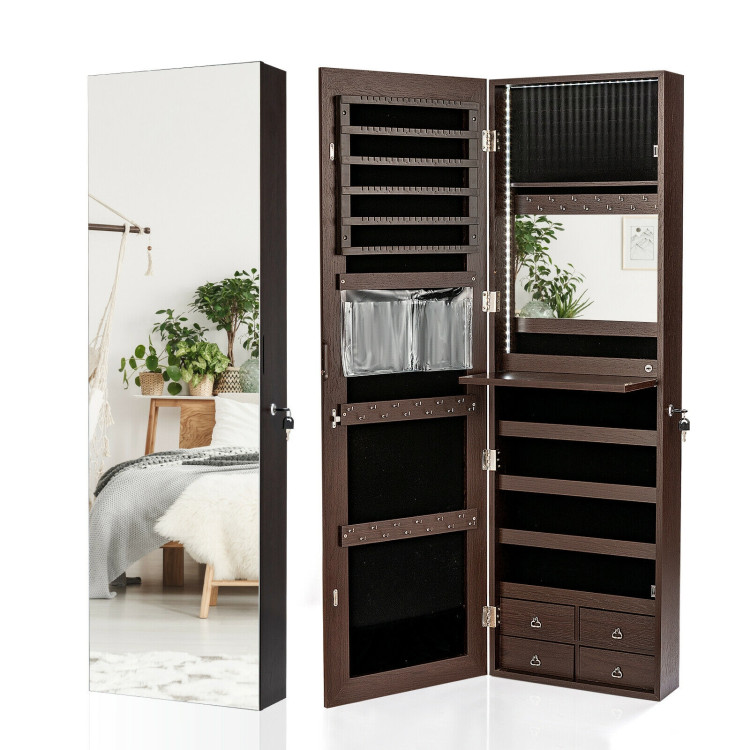 Multipurpose Storage Cabinet with 4 Drawers-BrownCostway Gallery View 6 of 12