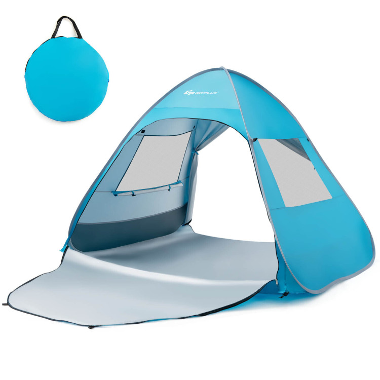 Automatic Pop-up Beach Tent with Carrying Bag-BlueCostway Gallery View 3 of 11
