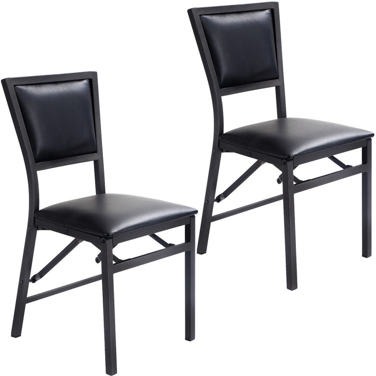 Set of 2 Metal Folding Dining Chair with Space Saving DesignCostway Gallery View 6 of 14