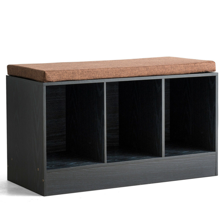 Shoe Bench with Padded Cushion and 3-Cube Storage BoxCostway Gallery View 1 of 12