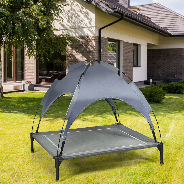 Portable Elevated Outdoor Pet Bed with Removable Canopy Shade-36 InchCostway Gallery View 1 of 12