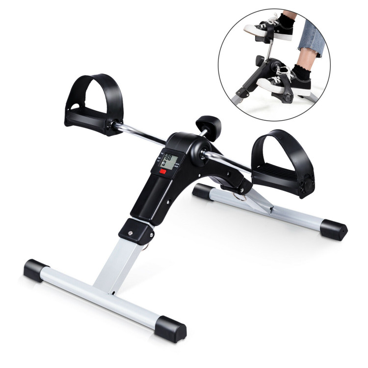 Folding Under Desk Indoor Pedal Exercise Bike for Arms LegsCostway Gallery View 4 of 12