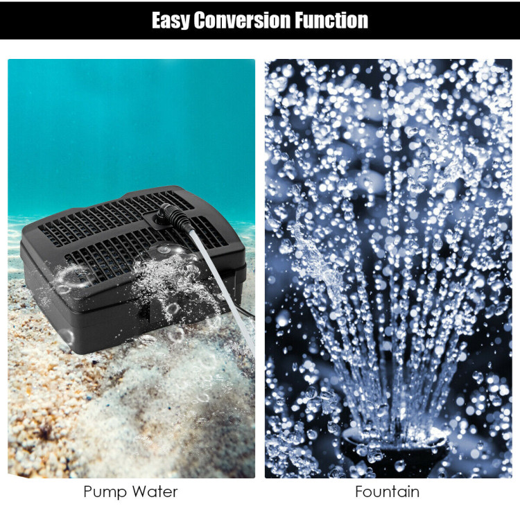 All-in-One 660 GPH Pond Filter 9W UV Sterilizer with Pump Fountain KitsCostway Gallery View 6 of 11