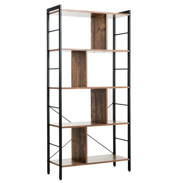 4-Tier Industrial Freestanding Bookshelf with Metal FrameCostway Gallery View 1 of 12