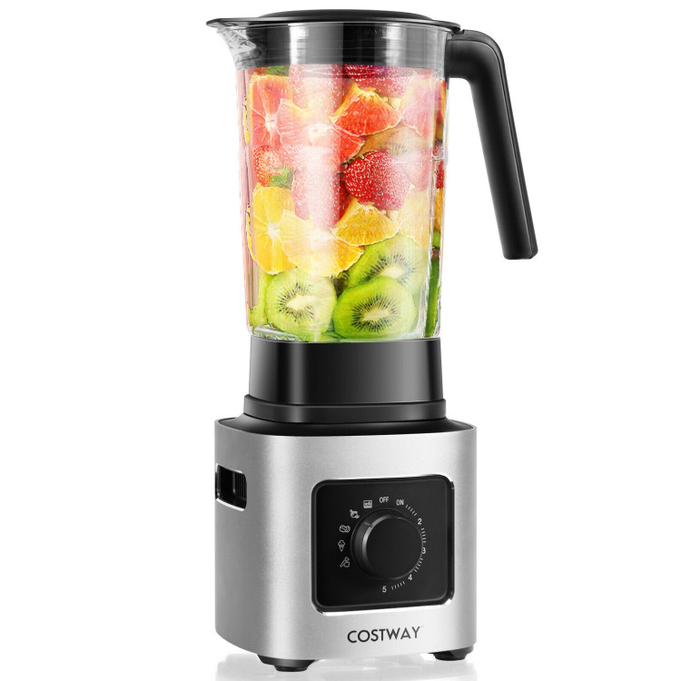 1500W 5-Speed Countertop Smoothie Blender with 5 Presets and 68oz Tritan Jar-SilverCostway Gallery View 4 of 10