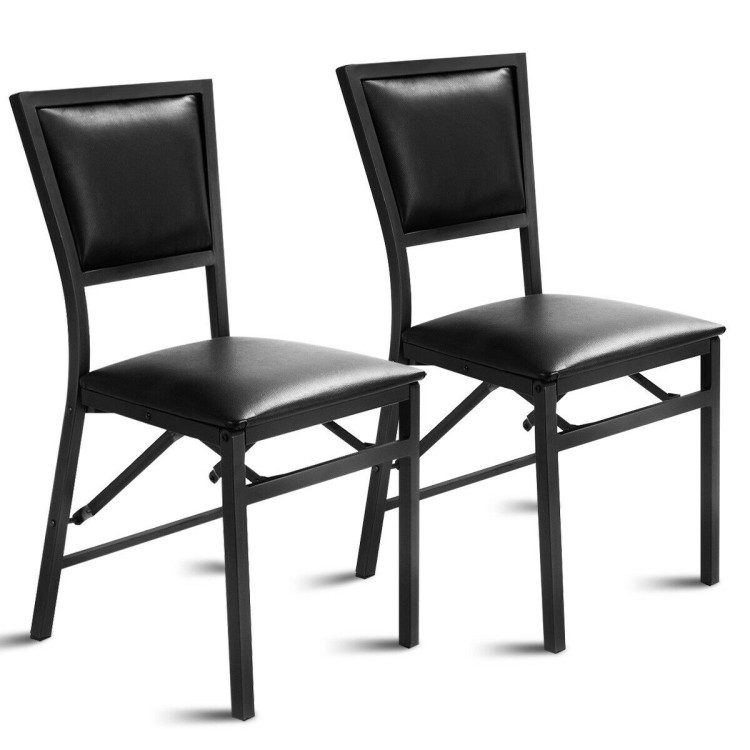 Set of 2 Metal Folding Dining Chair with Space Saving DesignCostway Gallery View 1 of 14