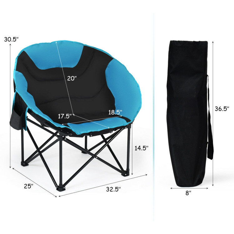 Moon Saucer Steel Camping Chair Folding Padded SeatCostway Gallery View 10 of 10
