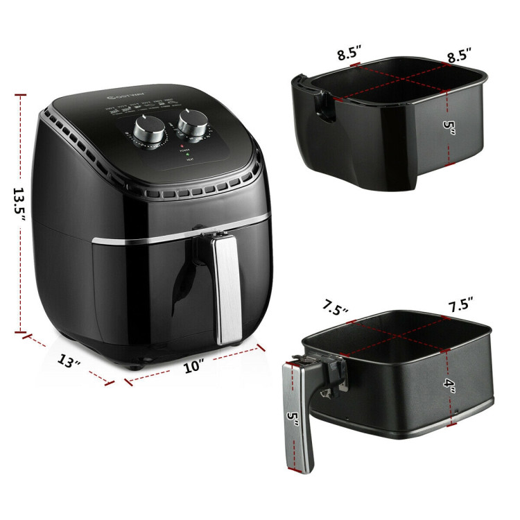 3.5 QT Electric 1300W  Hot Air Fryer with Timer& Temperature ControlCostway Gallery View 10 of 10