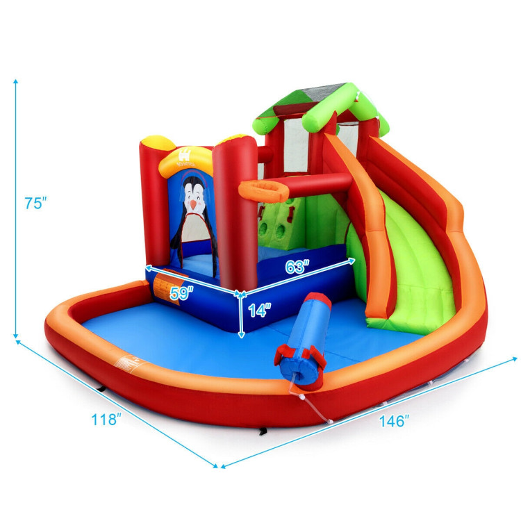 Inflatable Slide Bouncer and Water Park Bounce House Without BlowerCostway Gallery View 4 of 12