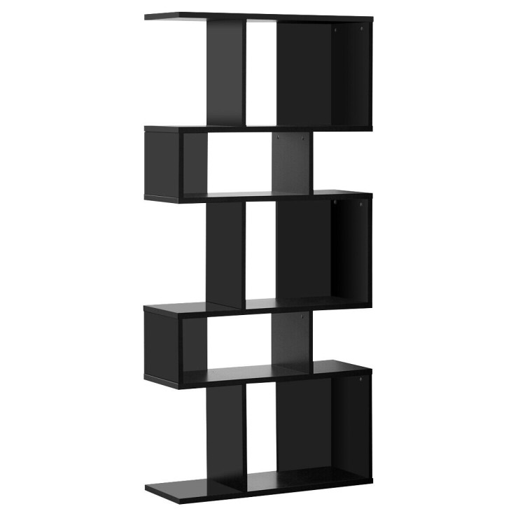 5 Cubes Ladder Shelf Corner Bookshelf Display Rack Bookcase-BlackCostway Gallery View 1 of 11