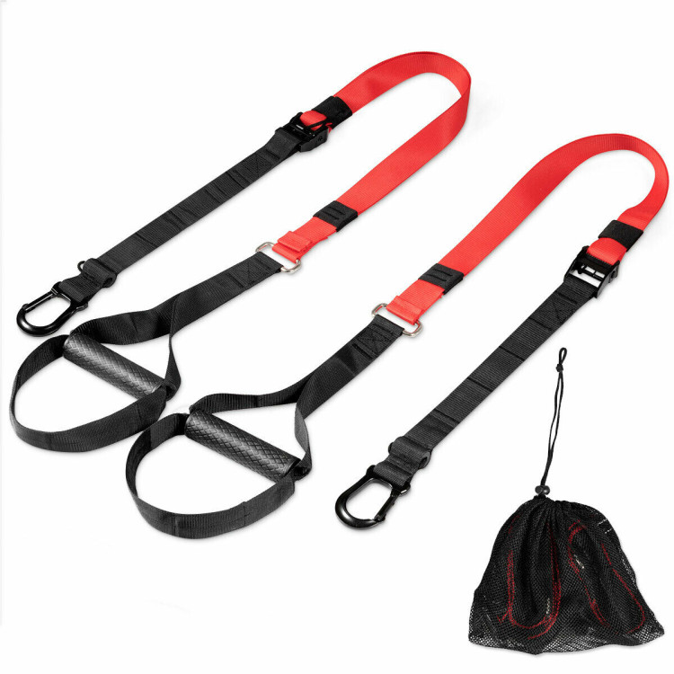 Bodyweight Fitness Resistance Straps Trainer with Adjustable Length Costway Gallery View 2 of 5