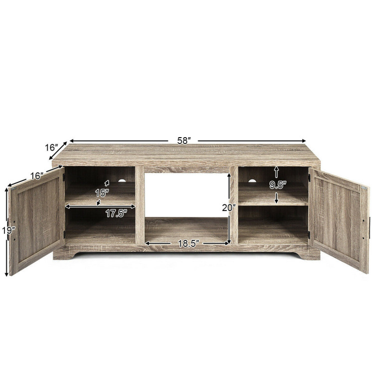 65 Inch Media Component TV Stand with Adjustable ShelvesCostway Gallery View 4 of 12