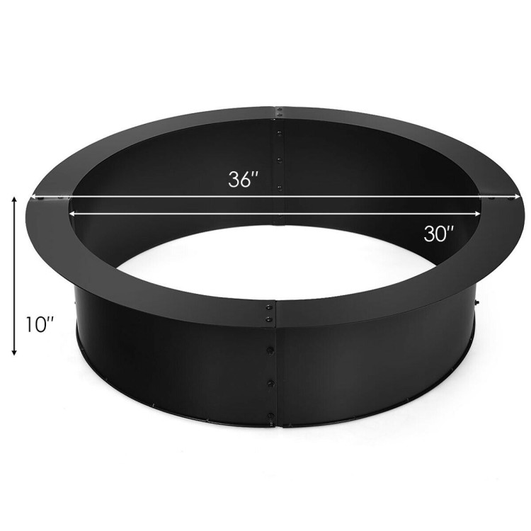 36 inch Round Steel Fire Pit Ring Line for Outdoor BackyardCostway Gallery View 5 of 10