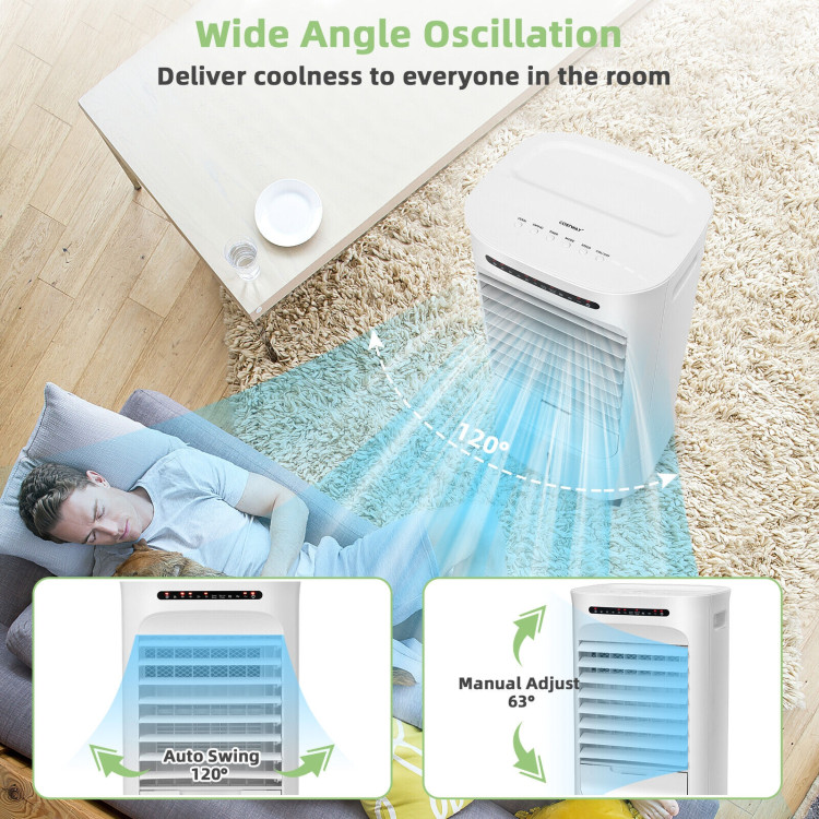 4-in-1 Portable Evaporative Air Cooler with Timer and 3 Modes-WhiteCostway Gallery View 6 of 10