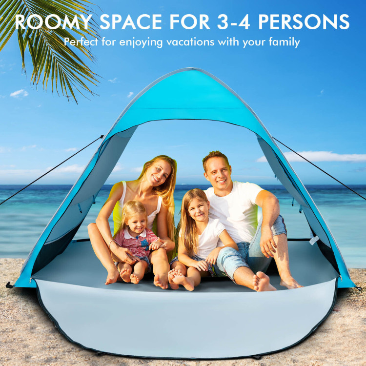 Automatic Pop-up Beach Tent with Carrying Bag-BlueCostway Gallery View 1 of 11
