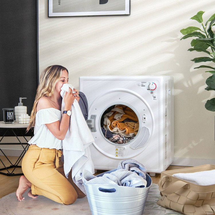 1500W Compact Laundry Dryer with Touch Panel-WhiteCostway Gallery View 2 of 11