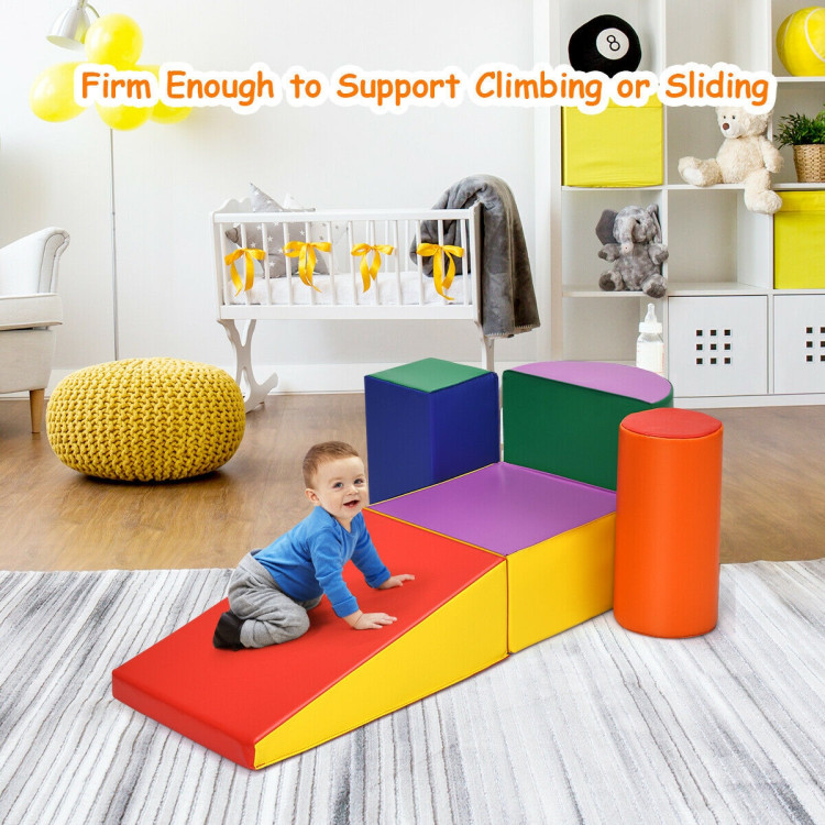 Crawl Climb Foam Shapes Playset Softzone ToyCostway Gallery View 7 of 12