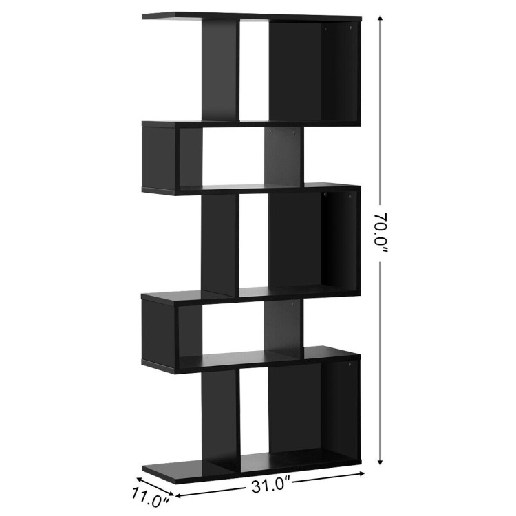 5 Cubes Ladder Shelf Corner Bookshelf Display Rack Bookcase-BlackCostway Gallery View 4 of 11